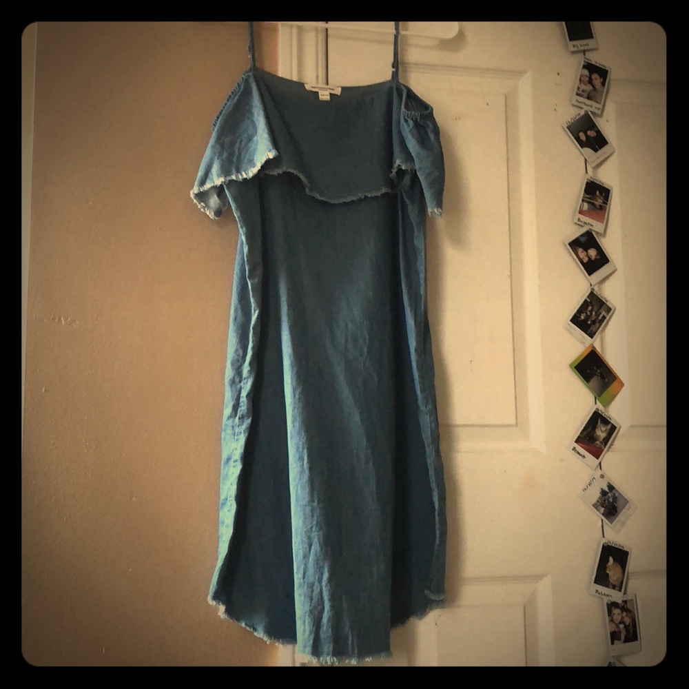 Super cute chambray off the shoulder dress